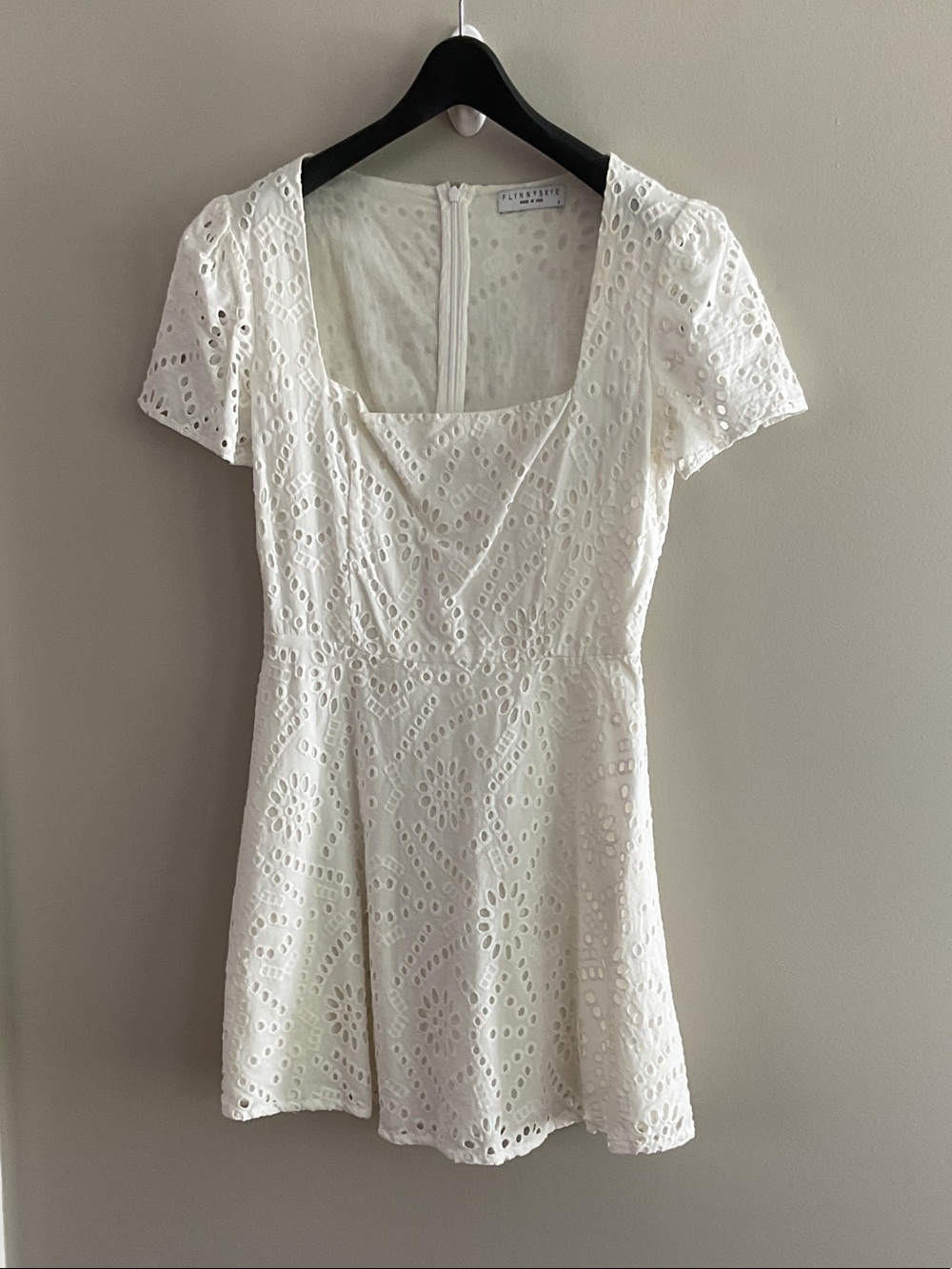 Flynn Skye White Eyelet Square-Neck Mini
